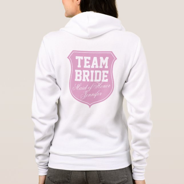 Team Bride Hoodie für Trauzeugin | Anpassbar (Rückseite)