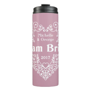Team Bride individuellen Namen & Jahr Hochzeitstau Thermosbecher