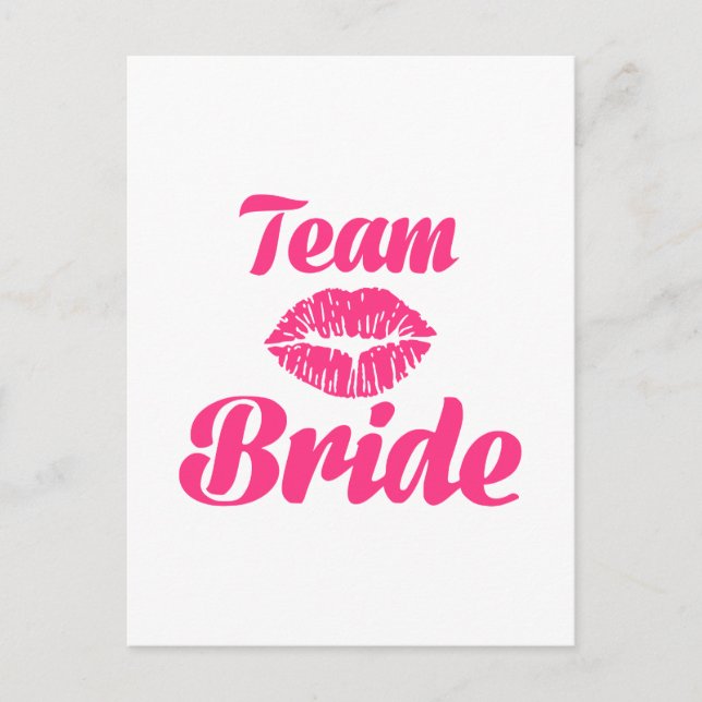 Team Bride Kiss Postkarte (Vorderseite)
