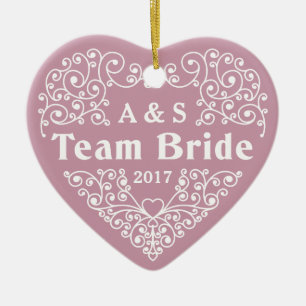 Team Bride kundenspezifische Monogramme und Datums Keramik Ornament