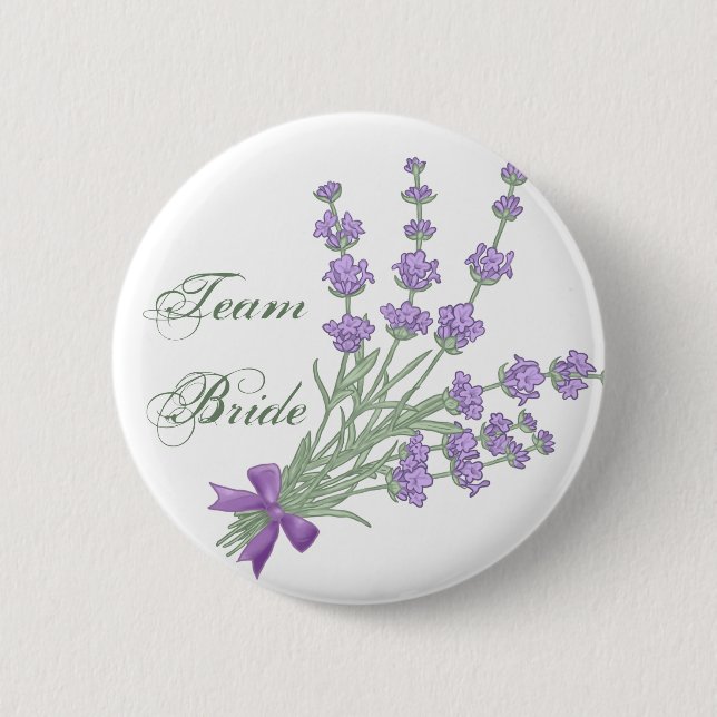 Team Bride. Lavendel Button (Vorderseite)
