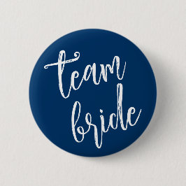 Team Bride Minimal Modern Blue Bachelerotte Party Button