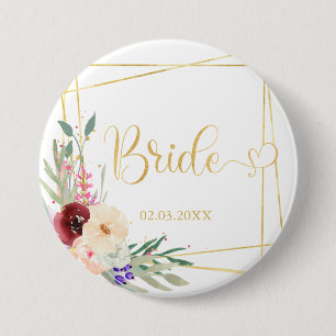 Team Bride! Moderne Geometrik Button