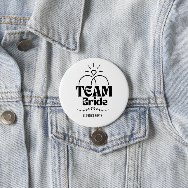 Team Bride Name Junggeselinnen-Abschied Button (Beispiel)
