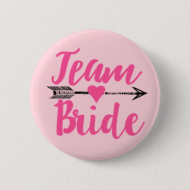 Team Bride|Pink Button (Vorderseite)