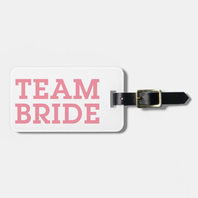 Team Bride Pink Gepäckanhänger (Vorderseite horizontal)