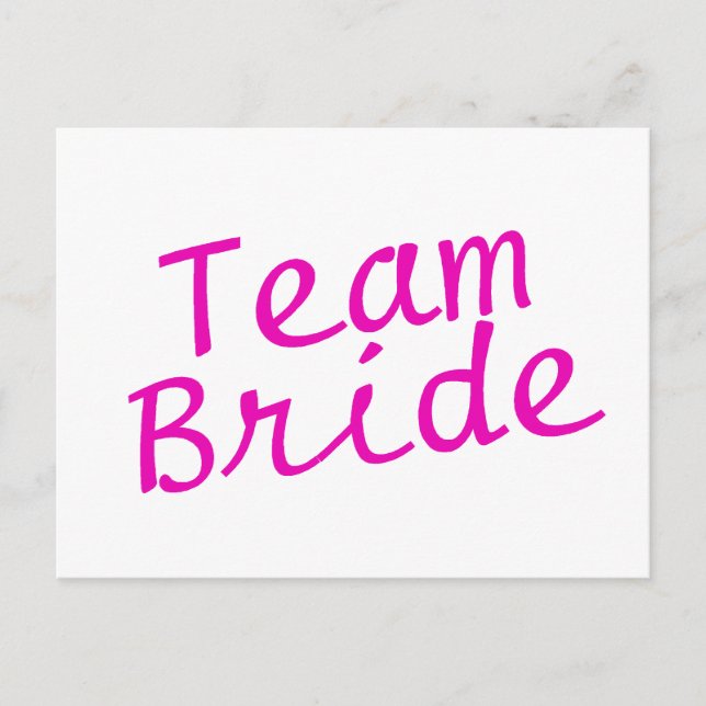 Team Bride Pink Postkarte (Vorderseite)