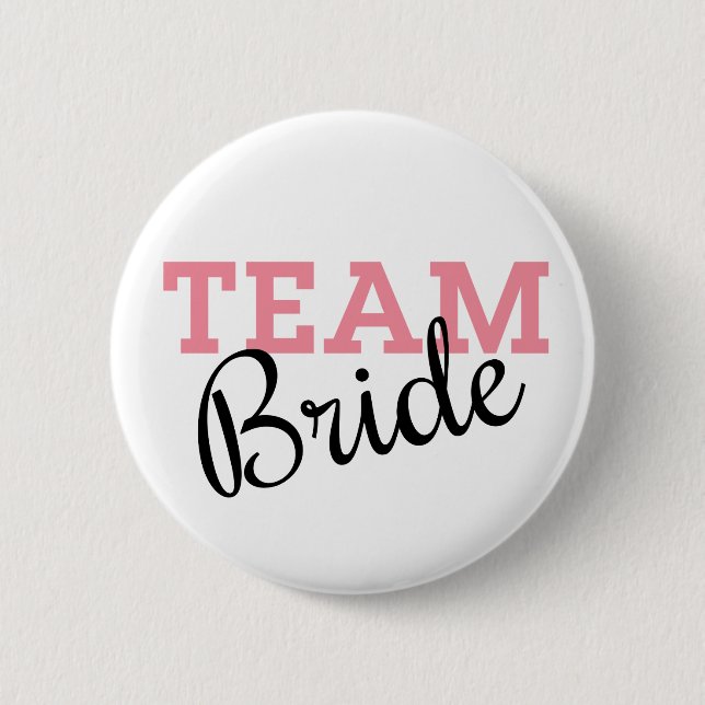 Team Bride Pink Script Button (Vorderseite)