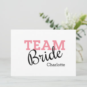 Team Bride Pink Script Einladung