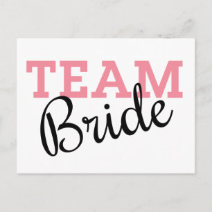 Team Bride Pink Script Postkarte