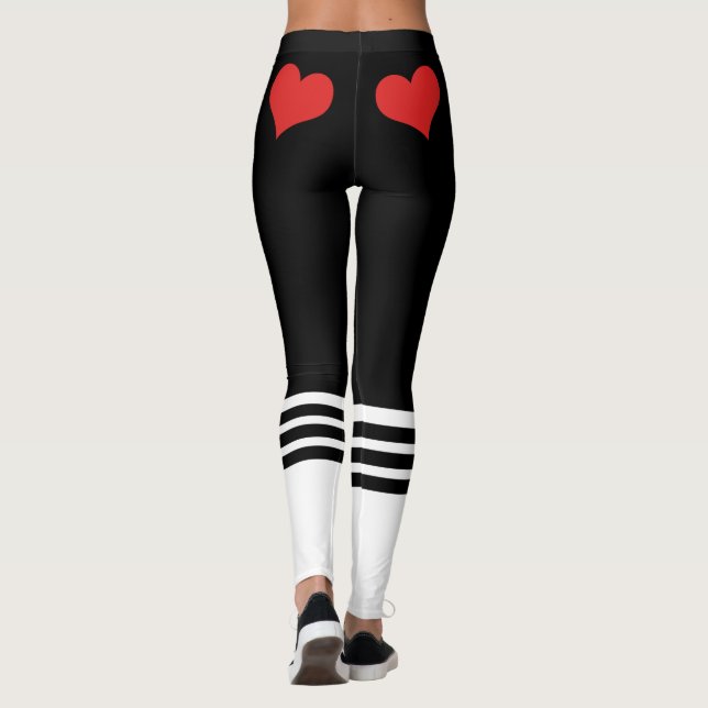 Team Bride Red Heart Leggings (Rückseite)