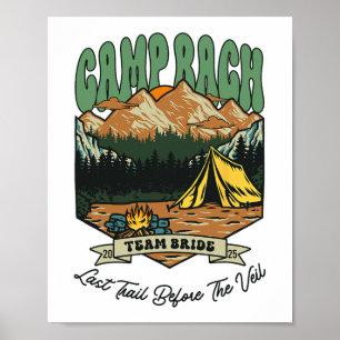 Team Bride Retro Camp Bach Camping Bachelorette Es Poster