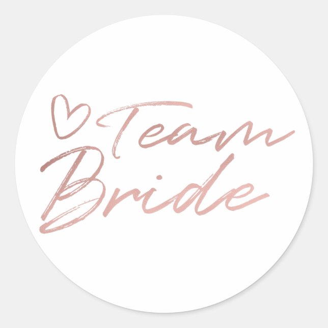 Team Bride - Rose Gold fausse feuille autocollant (Devant)