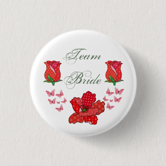 Team Bride, rot Button (Vorderseite)