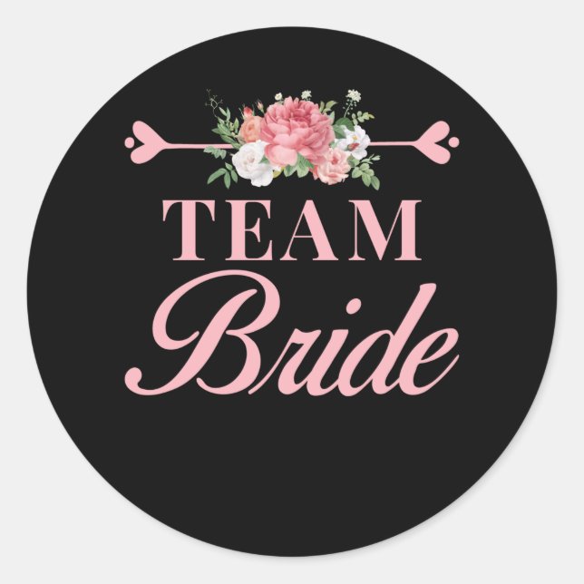 Team Bride Runder Aufkleber (Vorderseite)