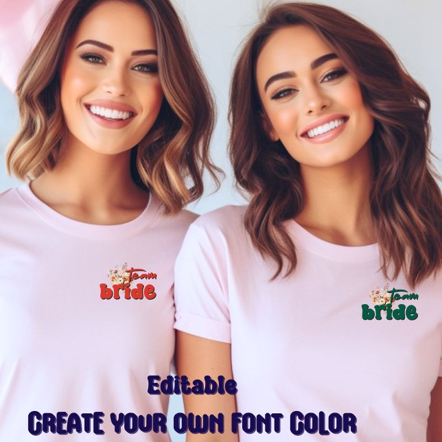 Team Bride-Rustic-Modern-Simple-Editable-Scripts T-Shirt (Von Creator hochgeladen)