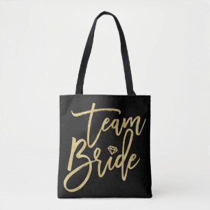Team Bride Script Diamond Bridal Sac fourre-tout d