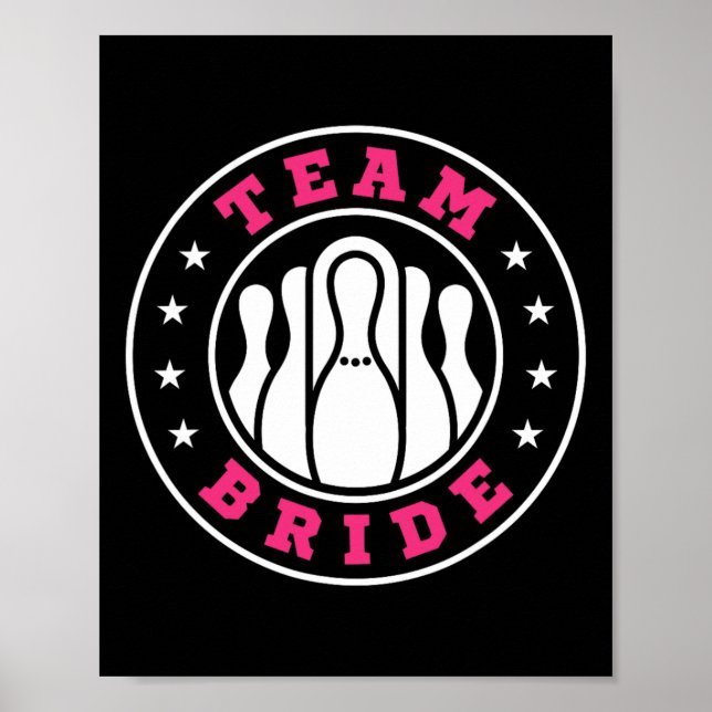Team Bride Team Groom Bowling Bachelor Party Weddi Poster (Vorne)