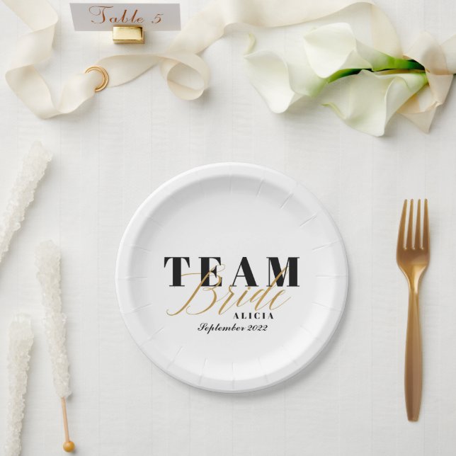 TEAM BRIDE Two-Tone Pappteller (Hochzeit)