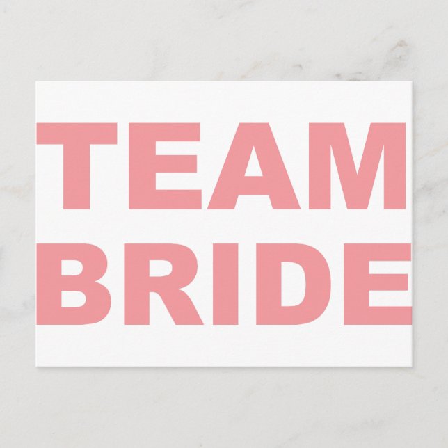 Team Bride Wedding Hen Party Postkarte (Vorderseite)