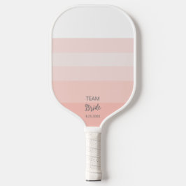 Team Bride Wedding Party Rosa Streifen Personalisi Pickleball Schläger