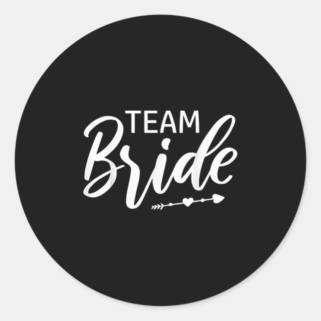 Team Bride Wedding Party Runder Aufkleber (Vorderseite)