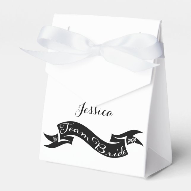 Team Bride XO Herz Ribbon Geschenkschachtel (Vorderseite)