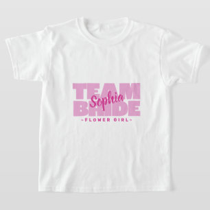 Team Bridge Brautparty Name Flower Girl Pink T-Shirt