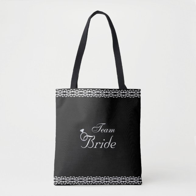 Team Bridge, Diamond Ring & White Lace auf Black Tasche (Vorderseite)