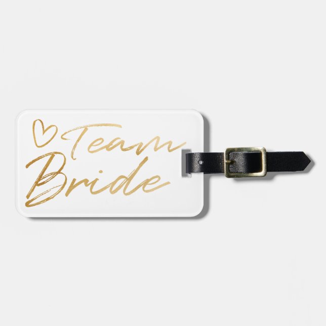 Team Bridge - Gold Imitats - Gepäckmarke Gepäckanhänger (Vorderseite horizontal)