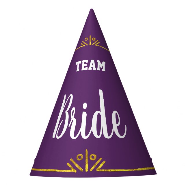 Team Bridge jede beliebige Farbe mit Gold Partyhütchen (Vorderseite)