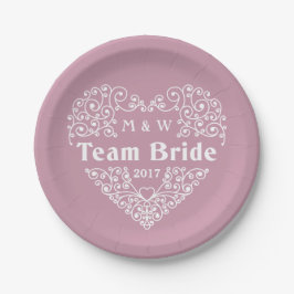 Team Bridge kundenspezifische Monogramme und Telle Pappteller