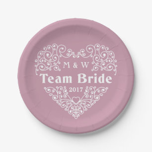 Team Bridge kundenspezifische Monogramme und Telle Pappteller