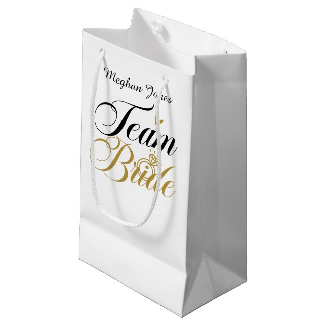 Team Brids - individuell anpassbare Hochzeitsfeier Kleine Geschenktüte (Vorderseite Schrägansicht)