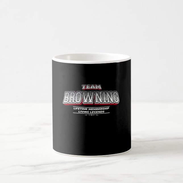 Team BROWNNING Nachname Mitglied Kaffeetasse (Mittel)