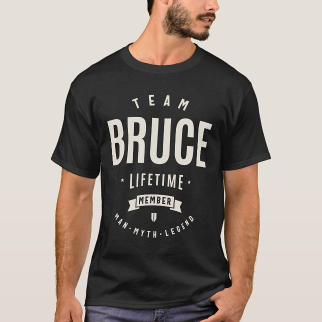 Team Bruce Lifetime Mitglied Funny Name Bruce T-Shirt (Vorderseite)