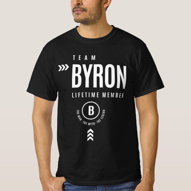 Team Byron Lifetime Member Personalized Name T-Shirt (Vorderseite)