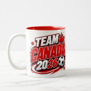TEAM CANADA 2026 Fußball-Fan-Tasse Kanadisch Zweifarbige Tasse