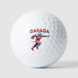 Team Canada Football Dynamic Patriotic Athlete Art Golfball