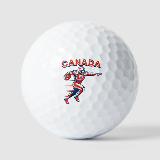 Team Canada Football Dynamic Patriotic Athlete Art Golfball (Vorderseite)