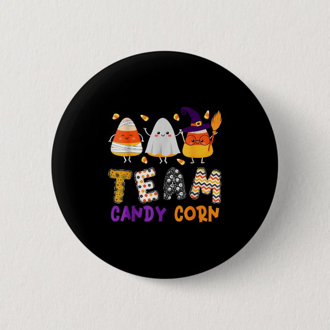 Team Candy Mais Halloween Funny mit Hexenboo Mum Button (Vorderseite)