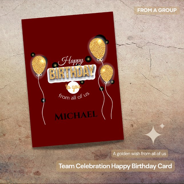Team Celebration Happy Birthday Card Karte ( Team Celebration Happy Birthday Card)