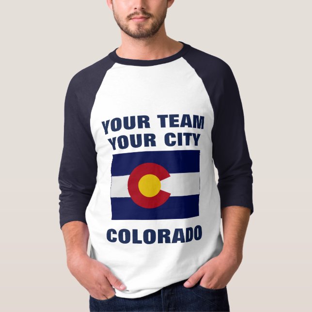Team Colorado State Flag Raglan T - Shirt (Vorderseite)