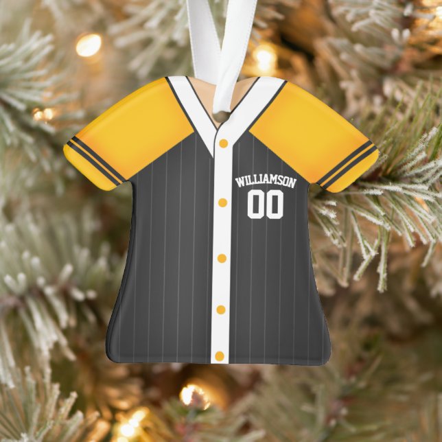 Team Colors Personalisiert Baseball Jersey Ornament (Baum)