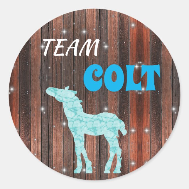 "Team-Colt"-Colt-Genderdarstellung Runder Aufkleber (Vorderseite)