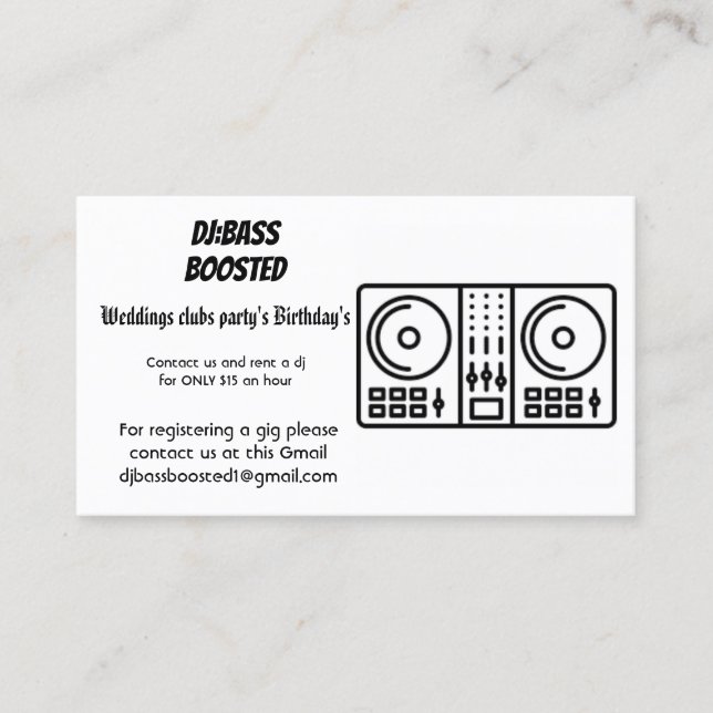 Team-Daniel-Karten Visitenkarte (Vorderseite)