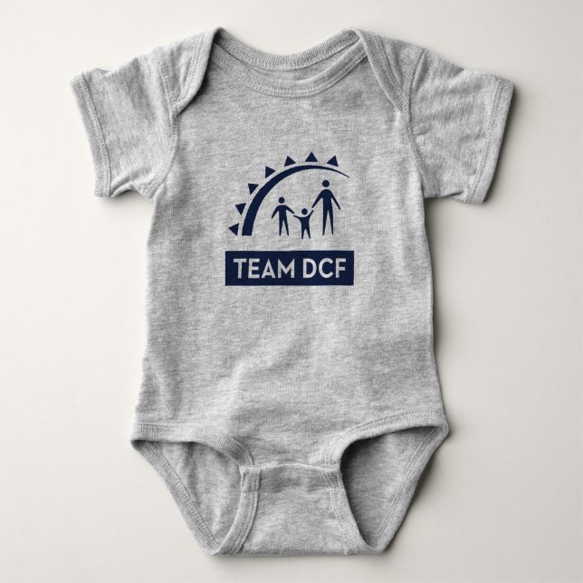 Team DCF Baby Bodysuit - Blue Schriftart Baby Strampler (Vorderseite)