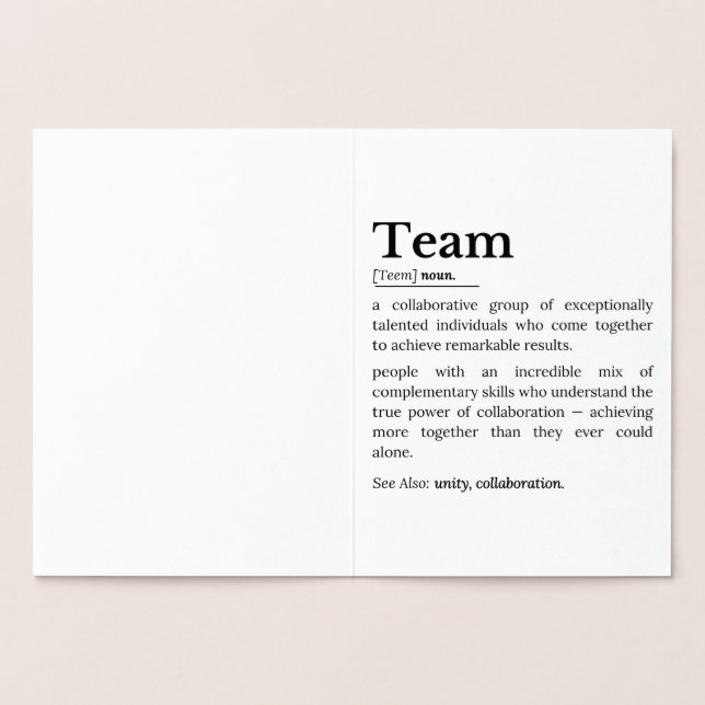 Team Definition – The Power of Collaboration  Folienkarte (Innenseite)