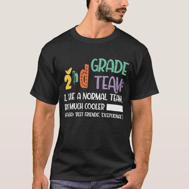 Team der zweiten Klasse - Niedlicher Lehrer T-Shirt (Vorderseite)