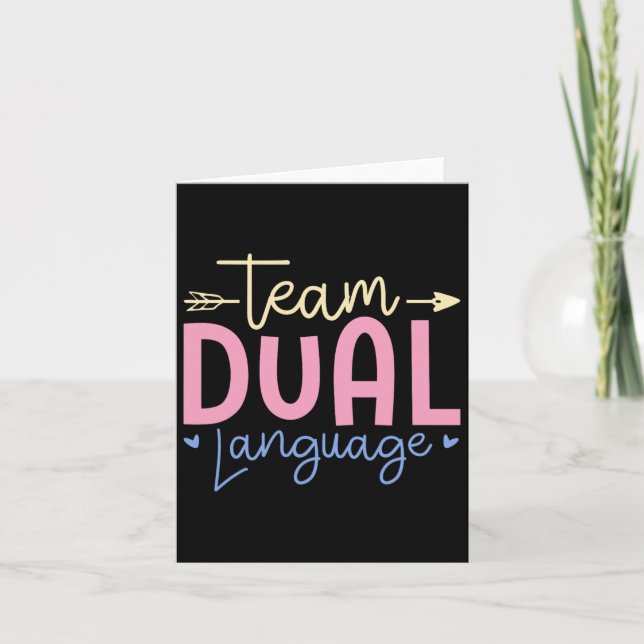 Team Dual Language Funny School Karte (Vorderseite)